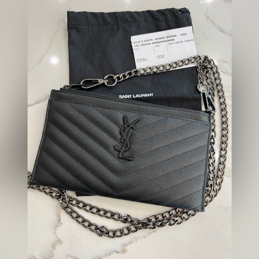Ysl Black Clutch & Crossbody Gem